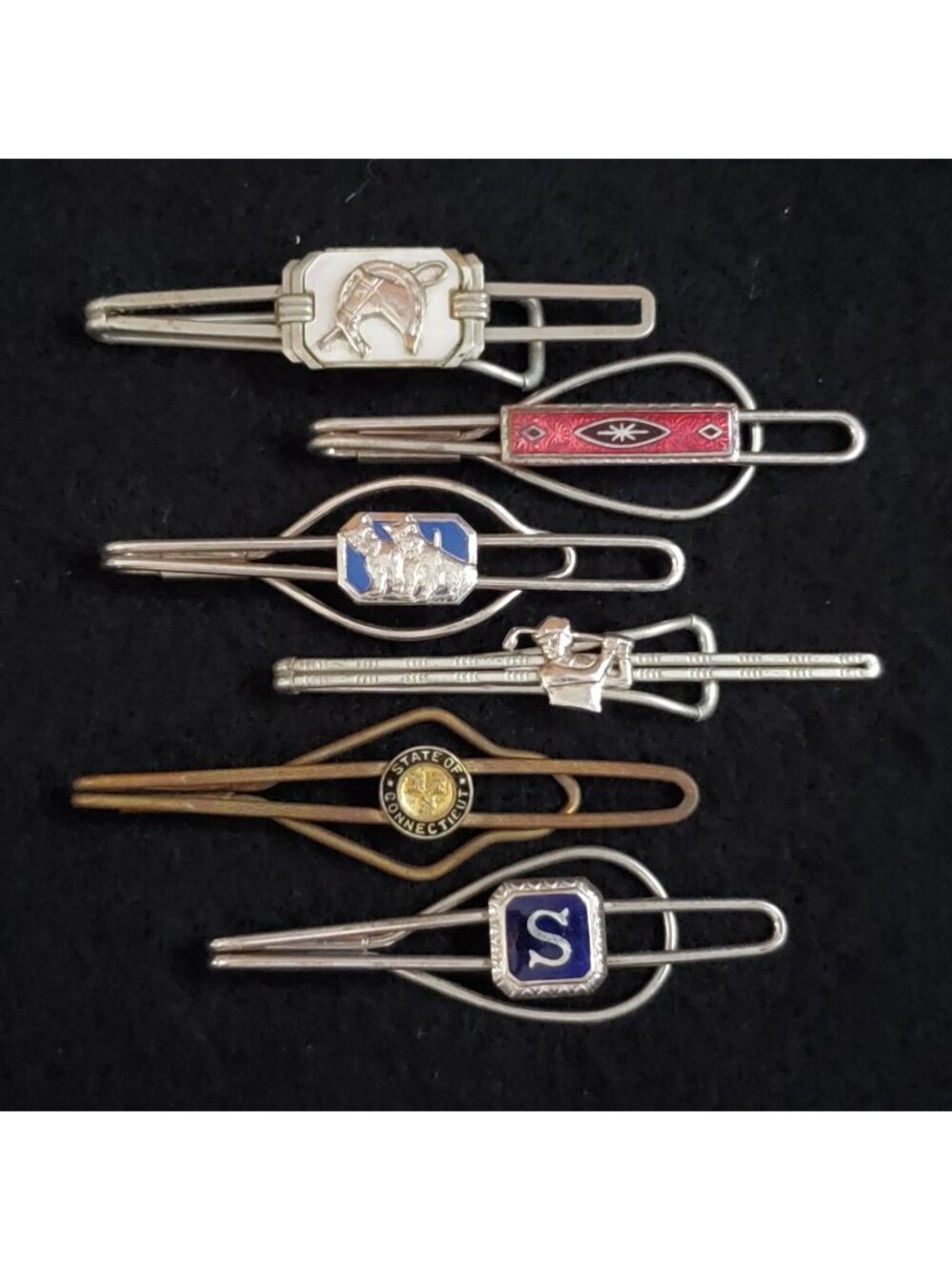 Vintage Tie Bar Lot of 6 Figural